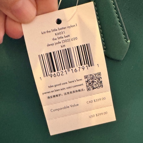 NWT Kate Spade Kitt The Little Better Nylon Large Top Zip Tote in Deep Jade - Picture 8 of 8